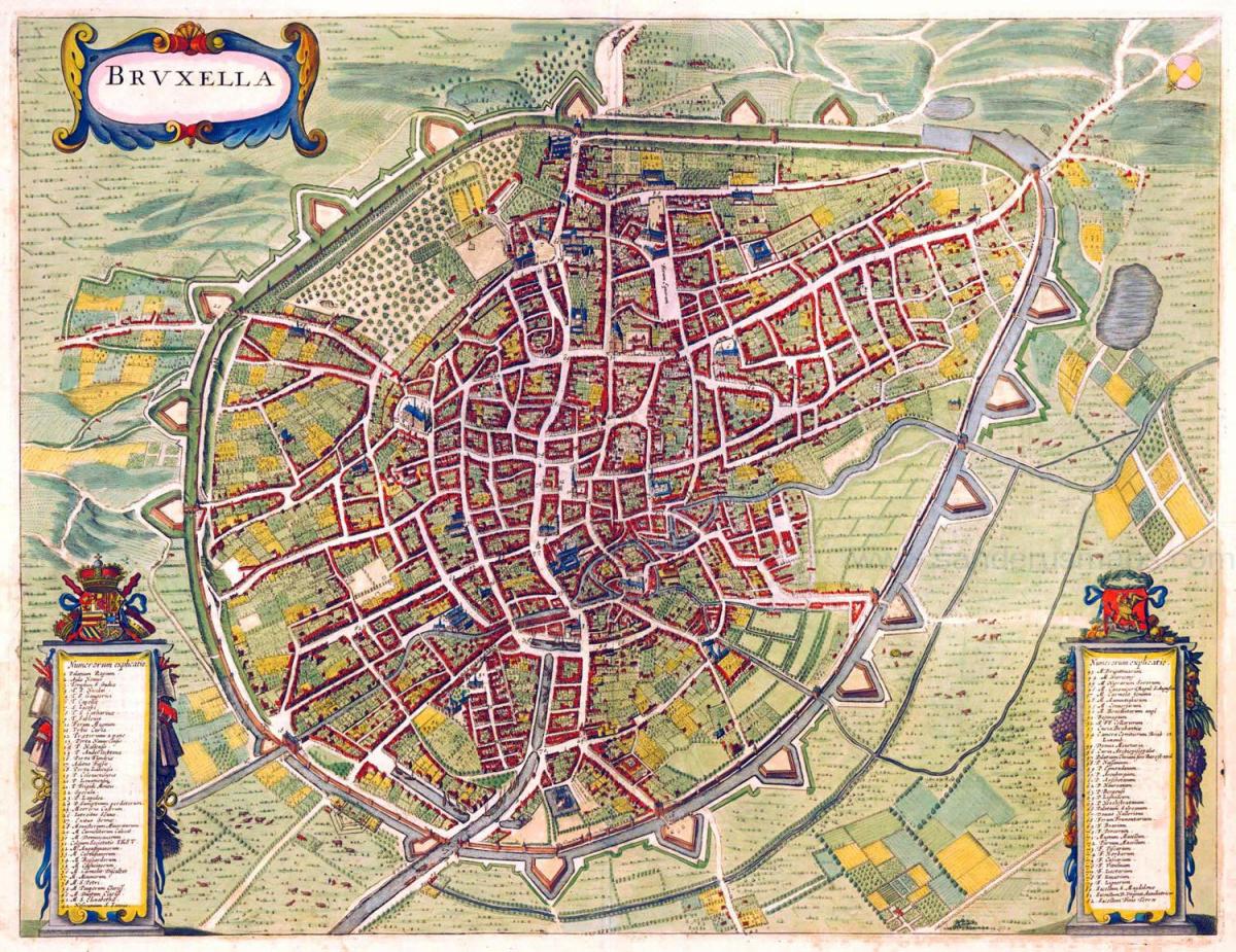 Mapa antigo de Bruxelas