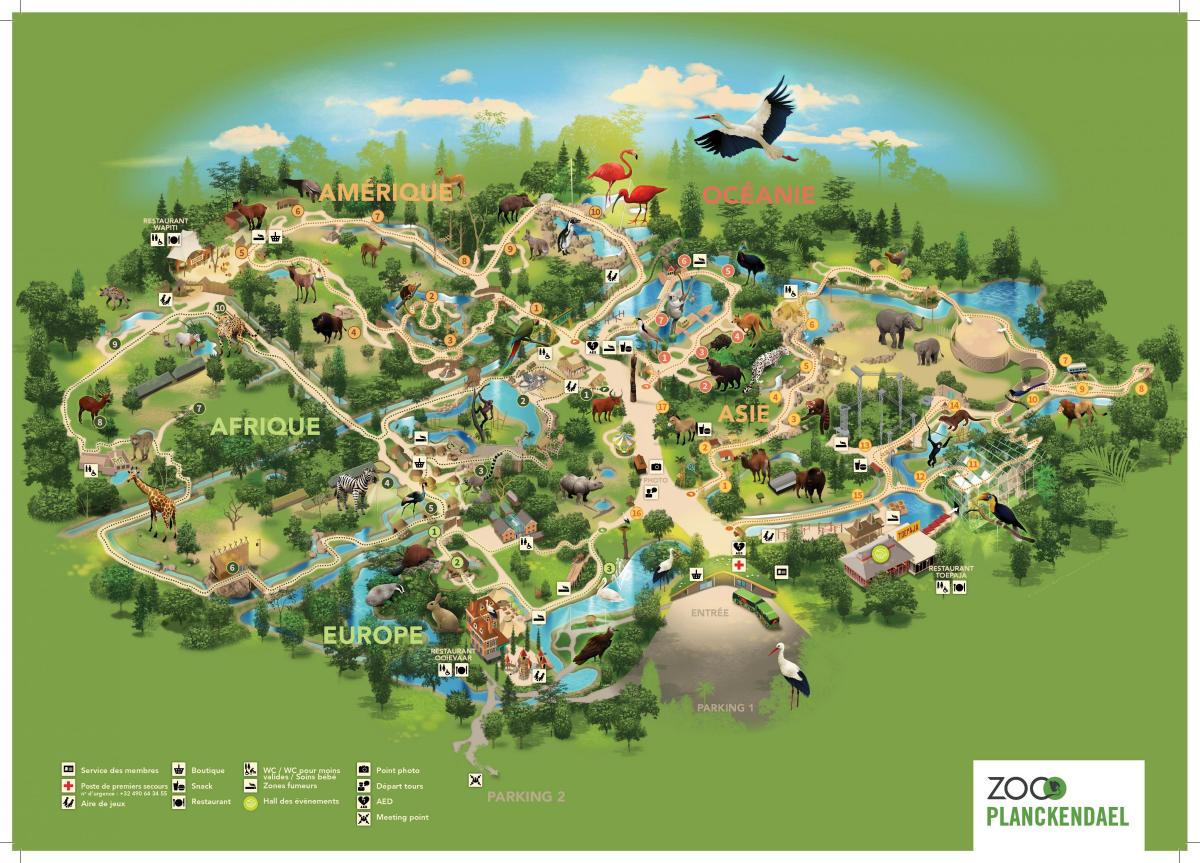 Mapa do Parque Zoológico de Bruxelas