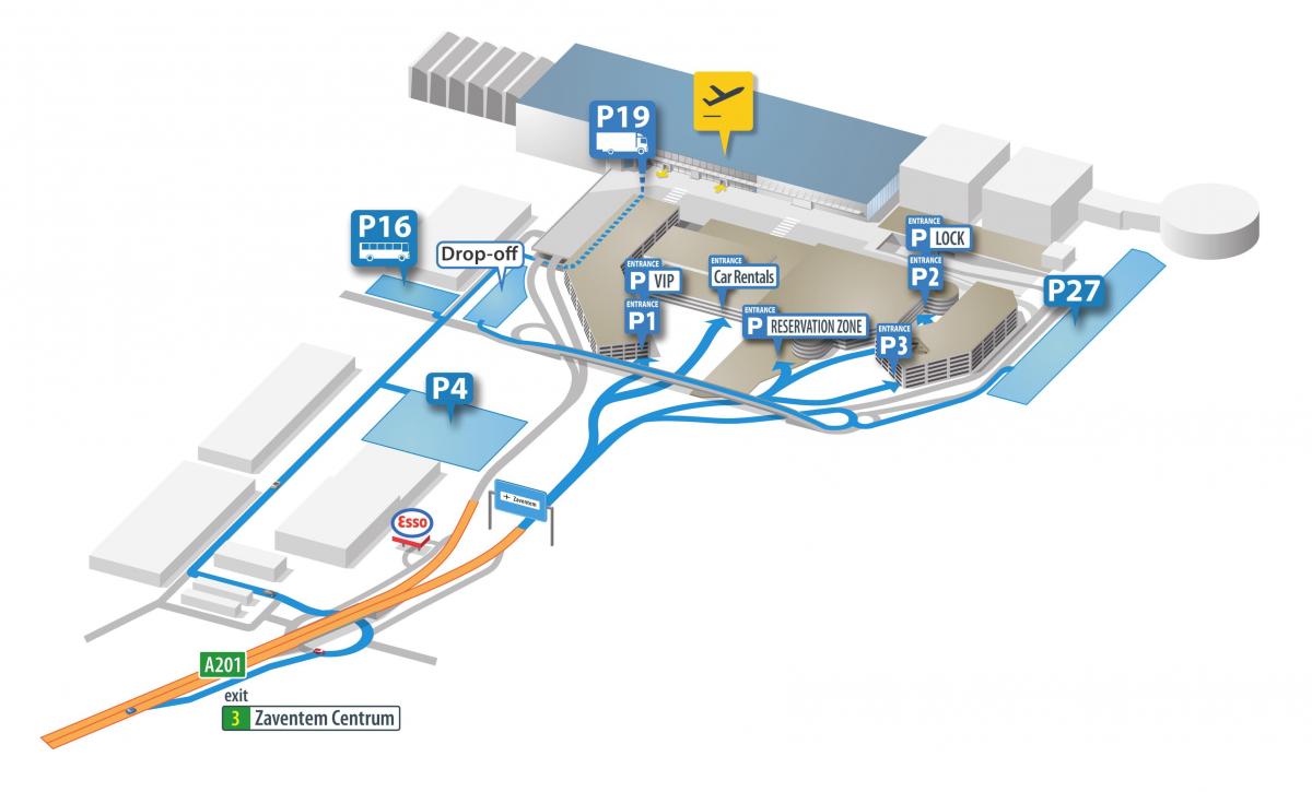 Mapa do terminal do aeroporto de Bruxelas